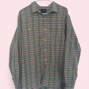 Lucky Brand green plaid button up shirt